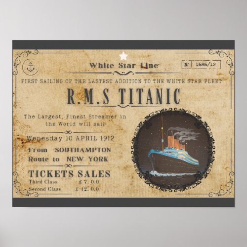 RMS TITANIC BOARDING ADVERSTING POSTER