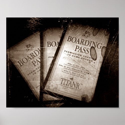 RMS Titanic Boarding Passes Poster