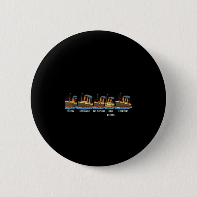 Rms Titanic Britannic Poseidon Carpathia Famous Sh Button (Front)