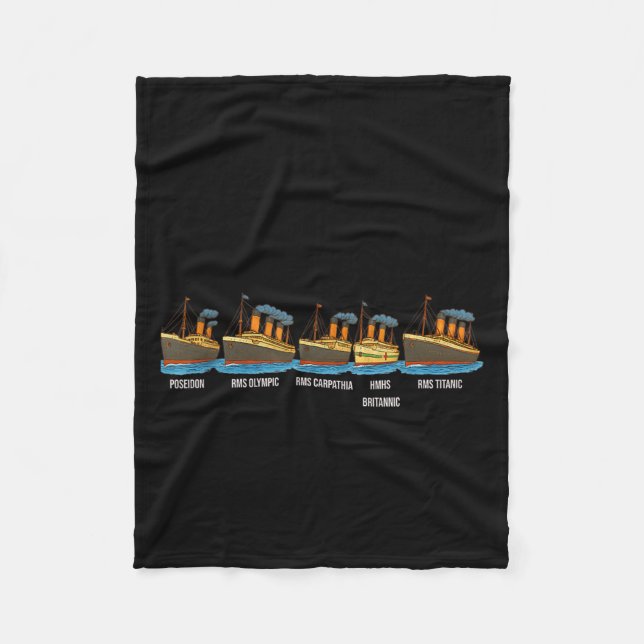 Rms Titanic Britannic Poseidon Carpathia Famous Sh Fleece Blanket (Front)