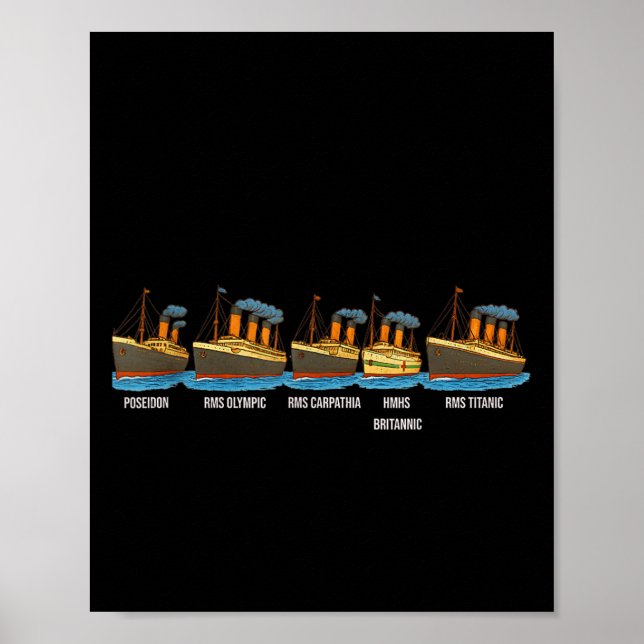 Rms Titanic Britannic Poseidon Carpathia Famous Sh Poster (Front)