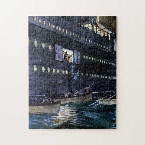 RMS Titanic Escape to the Lifeboats Quickly Jigsaw Puzzle