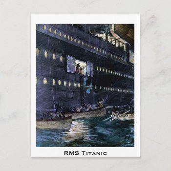 Rms Titanic Escape To The Lifeboats Quickly! Postcard by scenesfromthepast at Zazzle