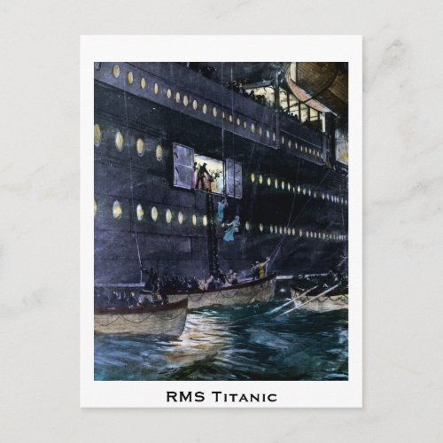 RMS Titanic Escape to the Lifeboats Quickly Postcard