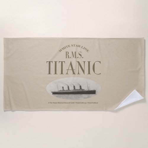 RMS Titanic Ghost Ship Sepia Beach Towel