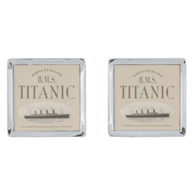 RMS Titanic Ghost Ship Sepia Cufflinks (Front)