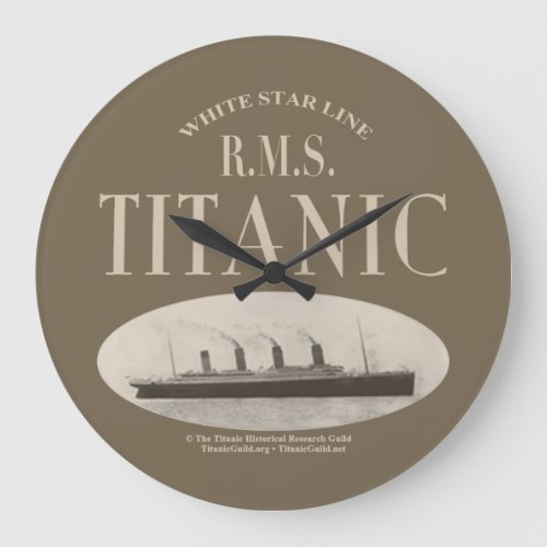 RMS Titanic Ghost Ship Sepia Dark Acrylic Clock