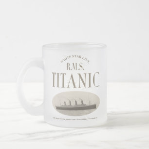 RMS Titanic Ghost Ship Sepia Frosted Glass Mug