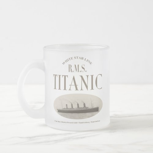 RMS Titanic Ghost Ship Sepia Frosted Glass Mug