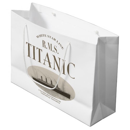 RMS Titanic Ghost Ship Sepia Large Gift Bag White