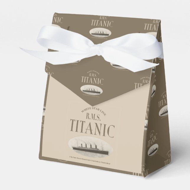 RMS Titanic Ghost Ship Sepia Tent Favor Box (Front Side)