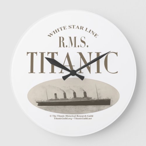 RMS Titanic Ghost Ship SepiaWhite Clock