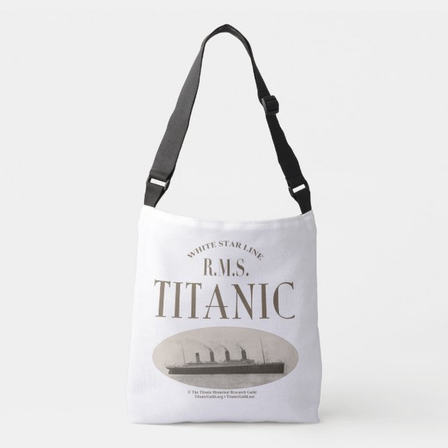 RMS Titanic Ghost Ship Sepia/White Crossbody Bag (Front)