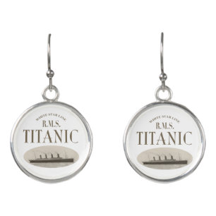 RMS Titanic Ghost Ship Sepia/White Earrings