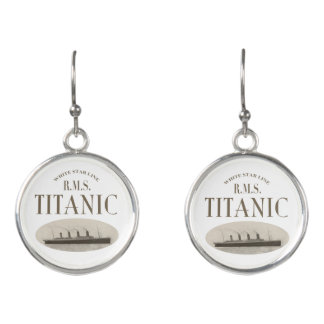 RMS Titanic Ghost Ship Sepia/White Earrings
