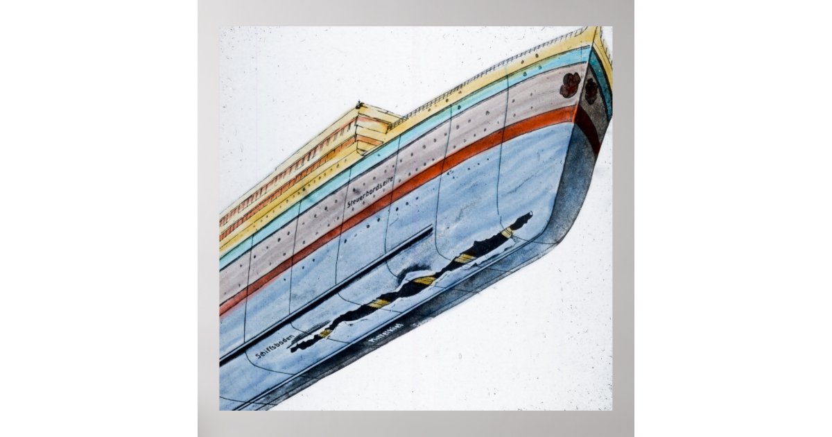 RMS Titanic Iceberg Damages Poster | Zazzle