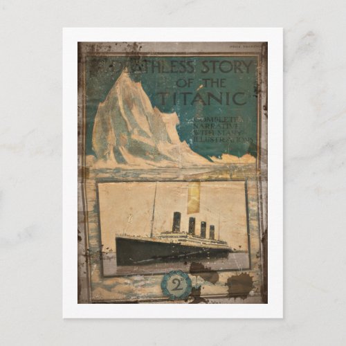 RMS Titanic Illustrated Narrative Postcard
