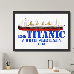 RMS Titanic Illustration - White Star Line 1912 Framed Art