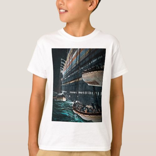RMS Titanic Launching of the Lifeboats Vintage T_Shirt