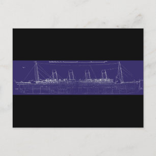 RMS Titanic Original Blueprint, Enhanced for Color Postcard