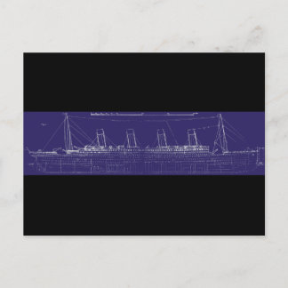 RMS Titanic Original Blueprint, Enhanced for Color Postcard