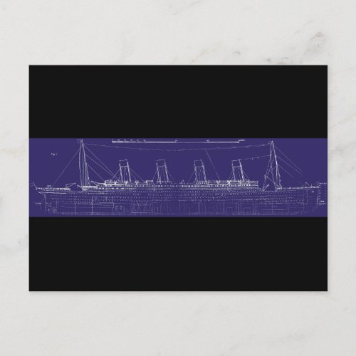 RMS Titanic Original Blueprint Enhanced for Color Postcard