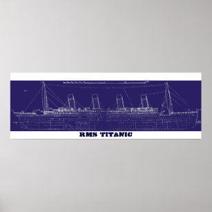 RMS Titanic Original Blueprint, Enhanced for Color Poster