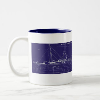 RMS Titanic Original Blueprint, Enhanced for Color Two-Tone Coffee Mug
