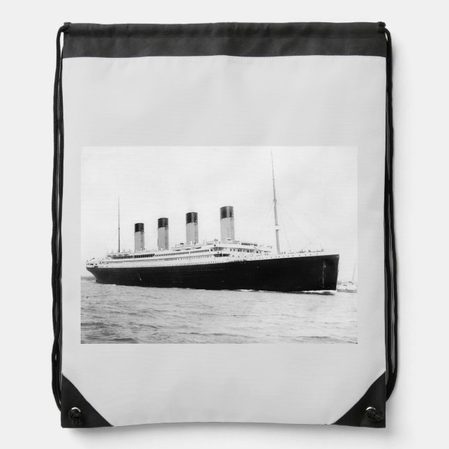 RMS Titanic Passenger Liner    Drawstring Bag (Front)
