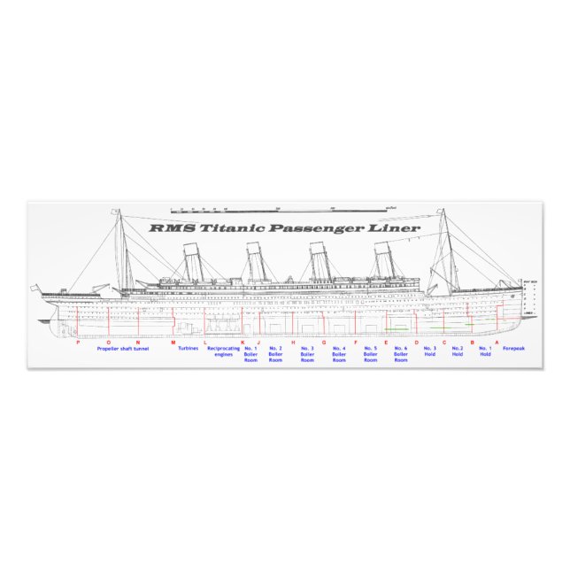 RMS Titanic Passenger Liner Side View Photo Print (Front)