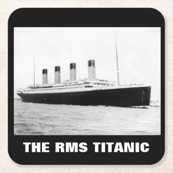 Rms Titanic Passenger Liner   Square Paper Coaster by stanrail at Zazzle