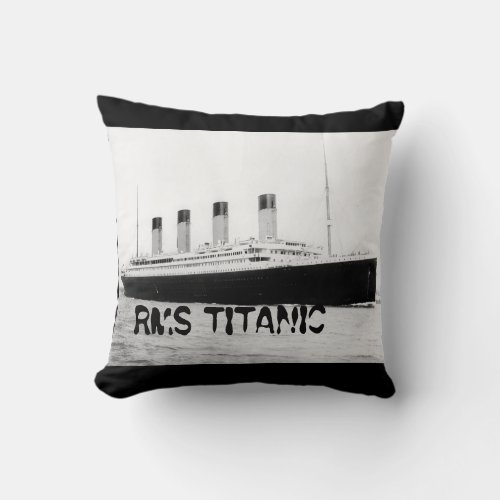 RMS Titanic Passenger Liner   Throw Pillow