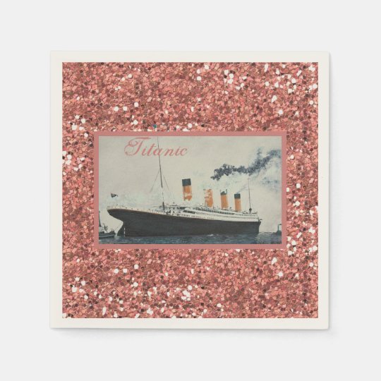 Rms Titanic Rose Gold Glitter White Star Line Ship Napkins Zazzle Com Rms Titanic Rose Gold Glitter White Star Line Ship Napkins Zazzle Com
