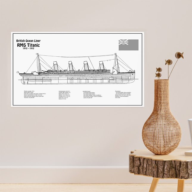 RMS Titanic Ship Blueprint Plans BD Poster (Creator Uploaded)