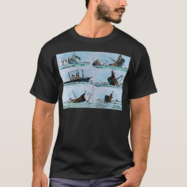 RMS Titanic Sinking Magic Lantern Slide T-Shirt (Front)