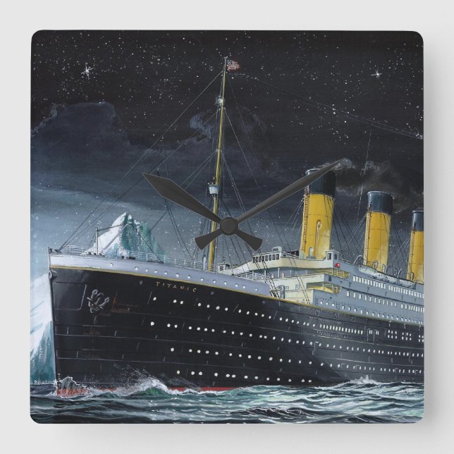 RMS Titanic Square Wall Clock (Front)