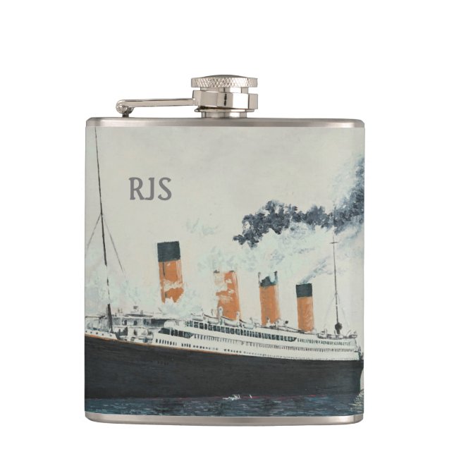 RMS Titanic Steamship Personalized Maritime Flask (Front)