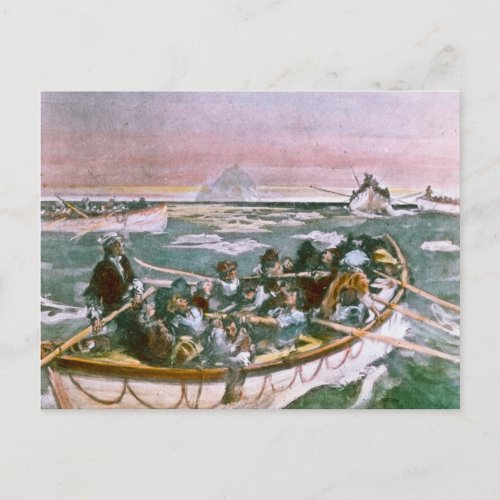 RMS Titanic Survivors in Lifeboats Next Morning Postcard