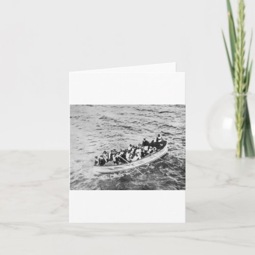 RMS Titanic Survivors in Lifeboats Vintage Card