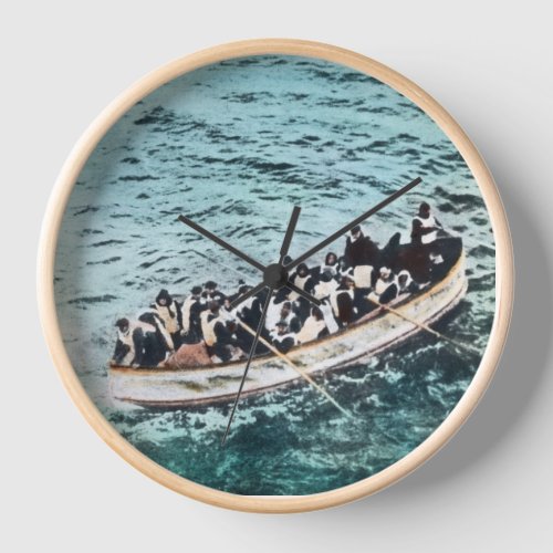 RMS Titanic Survivors in Lifeboats Vintage Clock