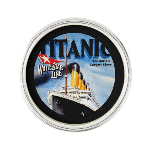 RMS Titanic Travel Ad Lapel Pin