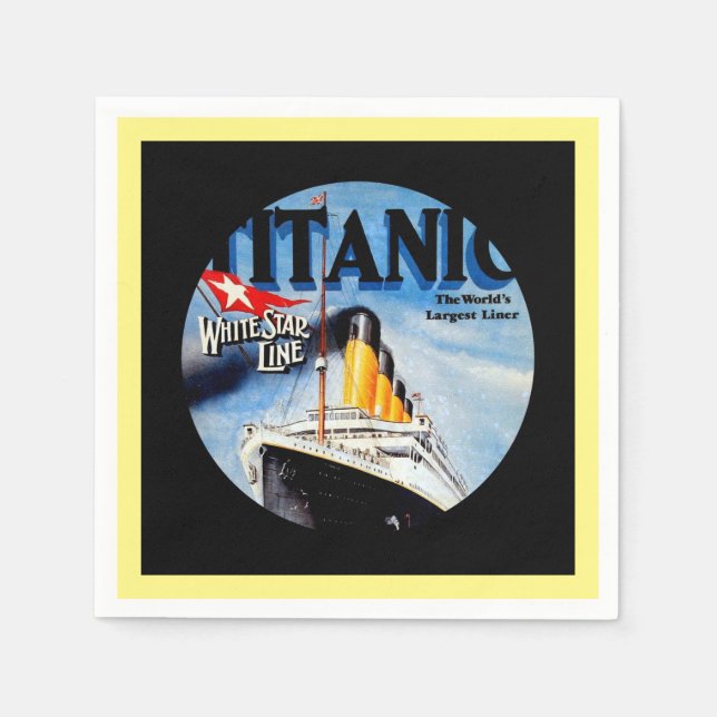RMS Titanic Travel Ad Paper Napkins (Front)