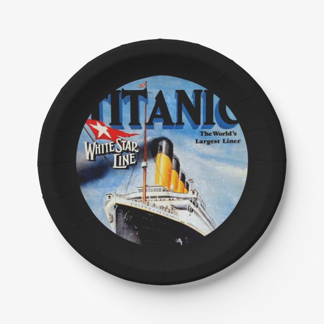 RMS Titanic Travel Ad Paper Plates (Front)