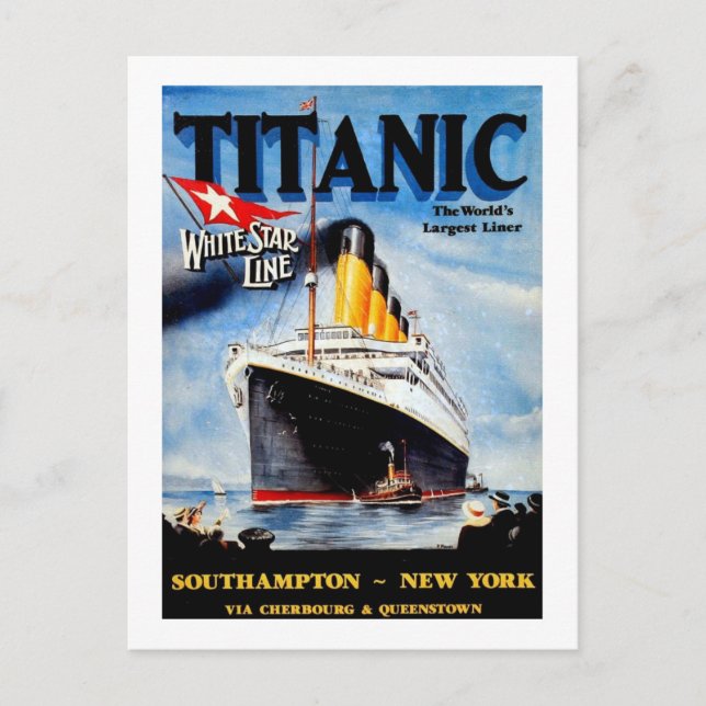 RMS Titanic Travel Ad Postcard (Front)