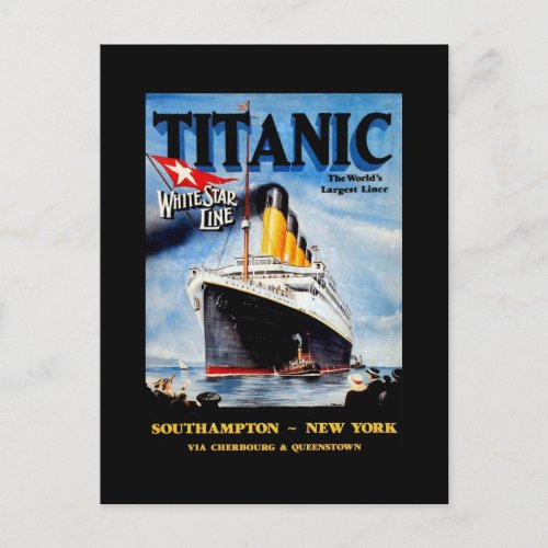 RMS Titanic Travel Ad Postcard