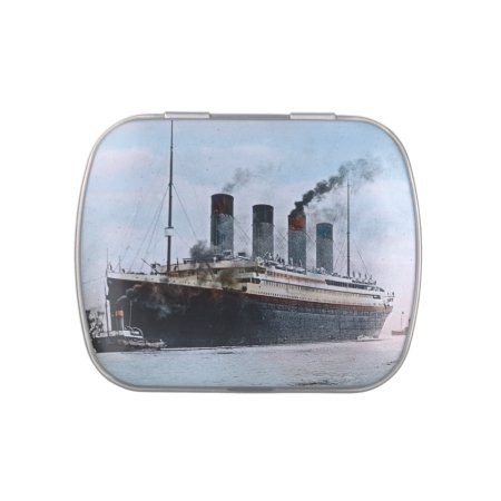 Rms Titanic Vintage Hand Tinted Magic Lantern Jelly Belly Candy Tin