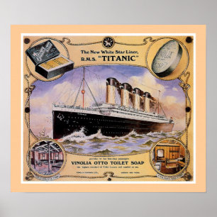 RMS Titanic Vintage Soap Ad (canvas) Poster