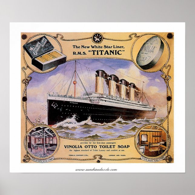 RMS Titanic Vintage Soap Ad Poster (Front)