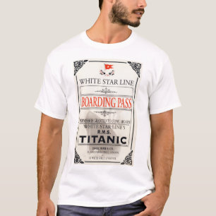 RMS Titanic White Star Line Boarding Pass T-Shirt
