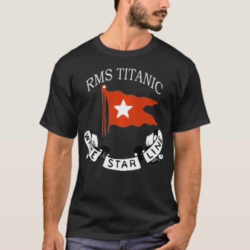 RMS Titanic White Star Line Logo Ship Atlantic Oce T_Shirt